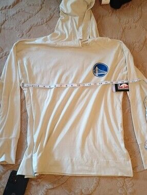 NBA Cream Hoodie with Blue Warriors Bridge Logo